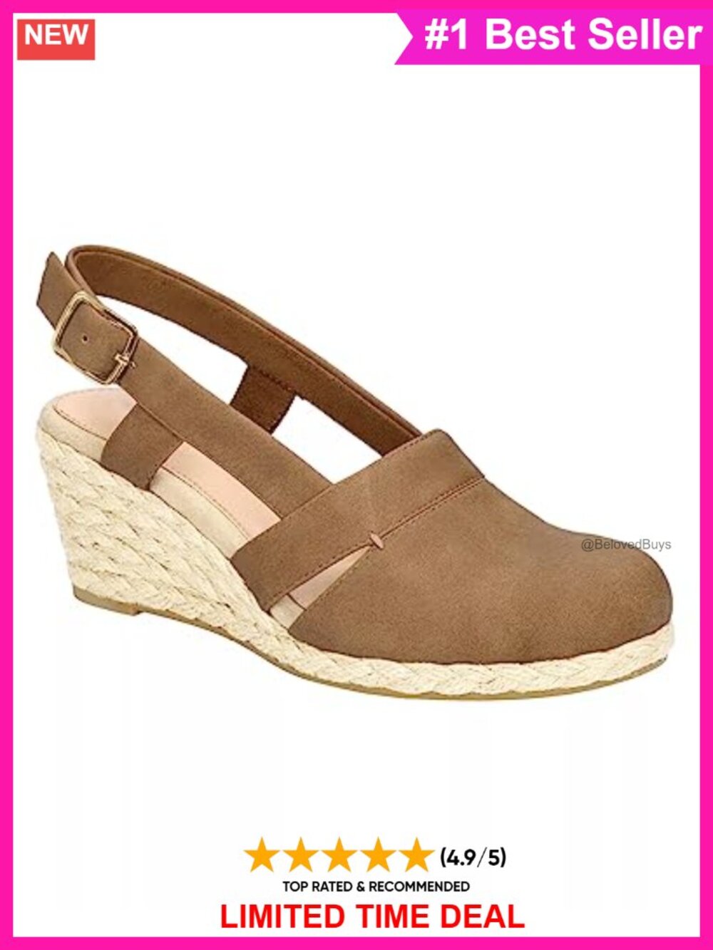Womens Wedges Sandals Platform Espadrilles Slingback Closed-Toe
